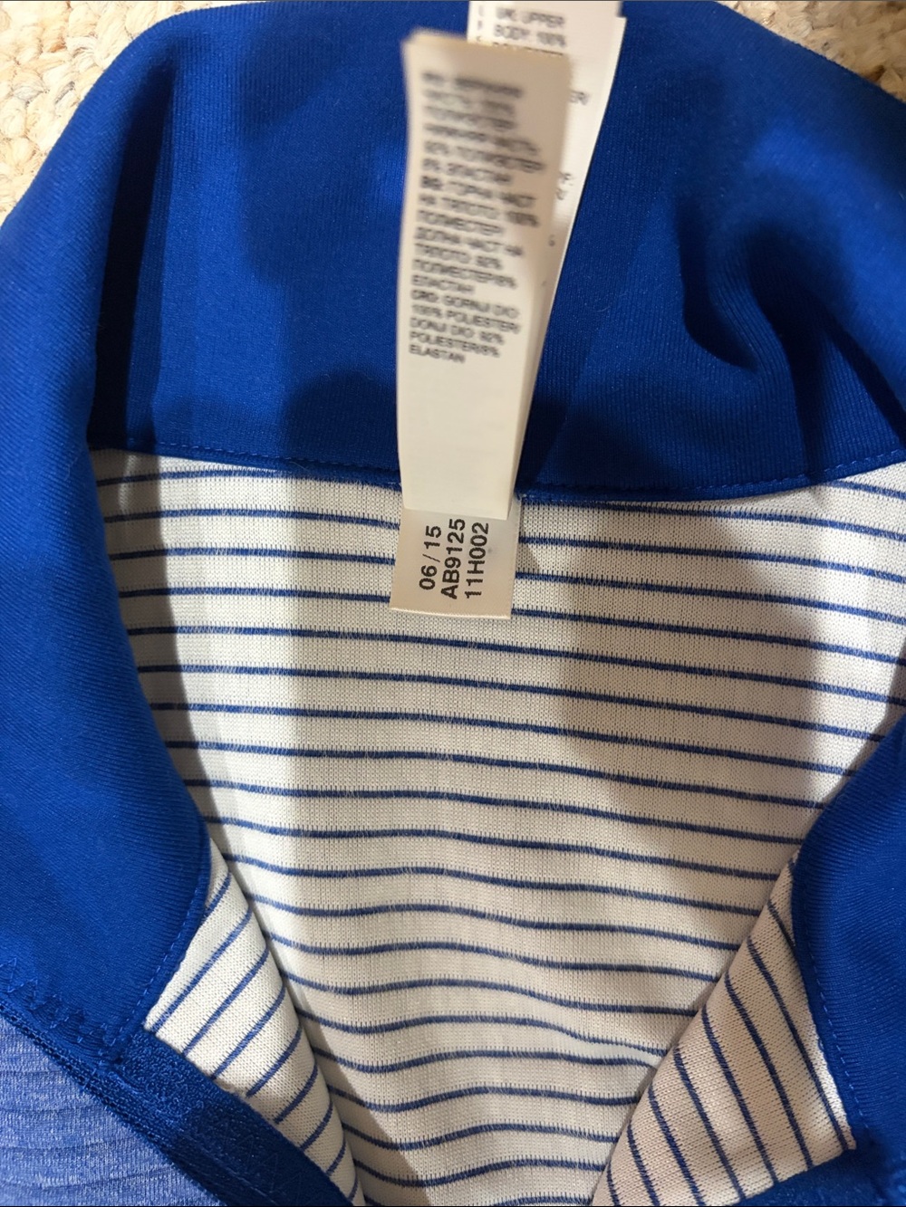 adidas Blue and Yellow Golden State Warriors Quarter-Zip Pullover - Picture 2 of 3